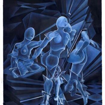 Painting titled "Deep blue" by Evaldo Amatizi, Original Artwork