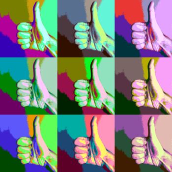 Artes digitais intitulada "Thumbs up" por Elvis Vargas (evargas), Obras de arte originais, Trabalho Digital 2D