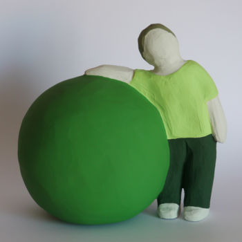 Sculpture titled "Groen" by Eva Rouwens, Original Artwork, Terra cotta