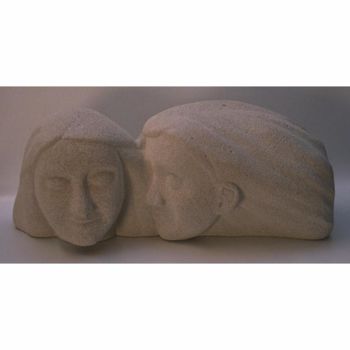 Skulptur mit dem Titel "Les deux soeurs - 2…" von Eva Rouwens, Original-Kunstwerk, Stein