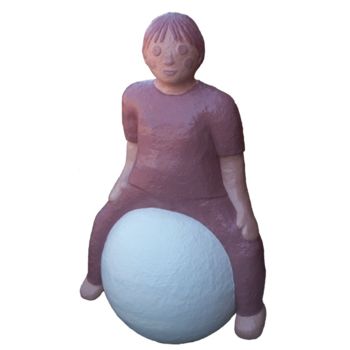 Sculpture titled "Léo - résine 1,07 m" by Eva Rouwens, Original Artwork, Resin