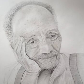 Dibujo titulada "Pierre Rabhi" por Eve Casanova, Obra de arte original, Lápiz