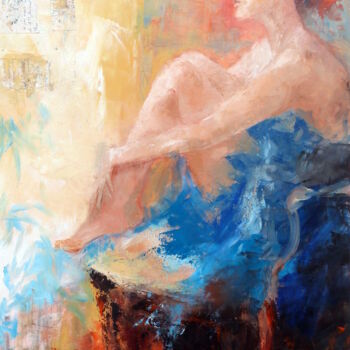 Pittura intitolato "L'attente" da Eve Hernandez, Opera d'arte originale, Olio