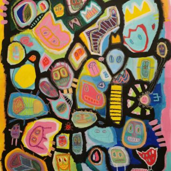 Painting titled "Little Monsters" by Evelyn La Starza, Original Artwork, Acrylic