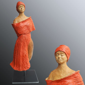 Sculpture titled "Ségolène" by Evelyne Delanaud, Original Artwork, Terra cotta