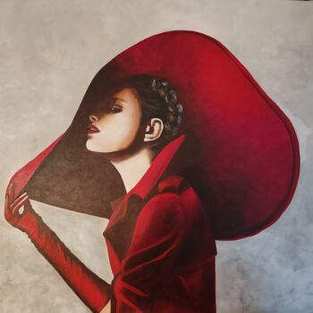 Peinture intitulée "Miss Rubis" par Evelyne Sie, Œuvre d'art originale, Acrylique Monté sur Châssis en bois