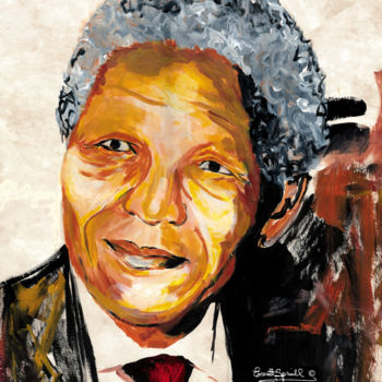 Painting titled "mandela-300.jpg" by Everett Spruill, Original Artwork