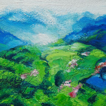 Pittura intitolato "Mountain country" da Evgenia Smolnikova, Opera d'arte originale, Olio