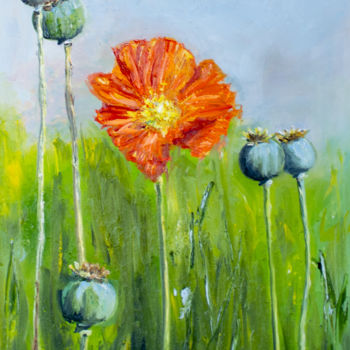 Malarstwo zatytułowany „Poppies” autorstwa Evgeniya Zragevskaya, Oryginalna praca, Olej