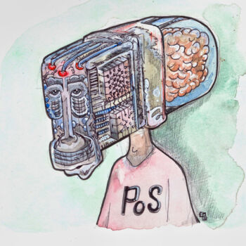 Drawing titled "PoS" by Evilop, Original Artwork, Watercolor