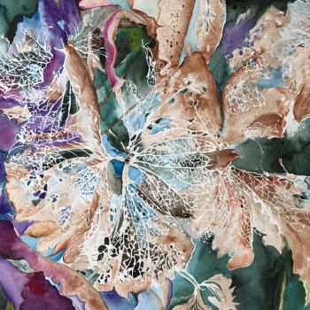 Pintura intitulada "A lace of the nature" por Ewa Helzen, Obras de arte originais, Aquarela