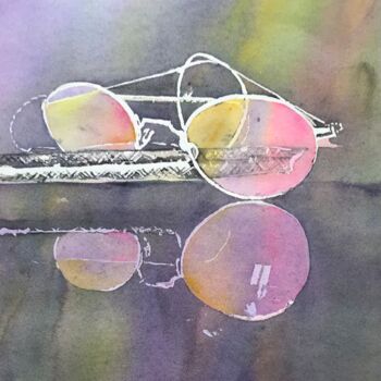 「Sunglasses」というタイトルの絵画 Ewa Helzenによって, オリジナルのアートワーク, 水彩画