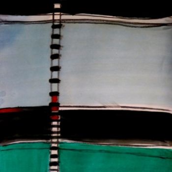 Malerei mit dem Titel "papier / chemin 6" von Ewa Held, Original-Kunstwerk, Acryl