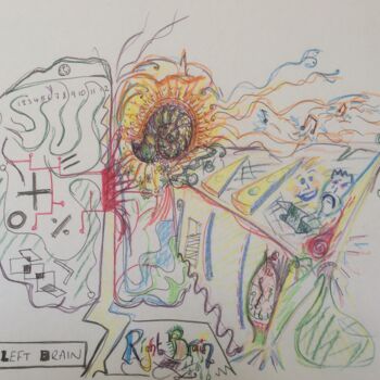 Dibujo titulada "The brain in two ha…" por Eye Mage, Obra de arte original