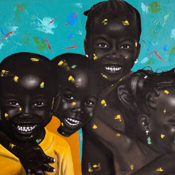 Malarstwo zatytułowany „Togetherness” autorstwa Eyitayo Alagbe, Oryginalna praca, Akryl