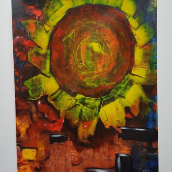 Schilderij getiteld "Sun" door Ital'A, Origineel Kunstwerk, Acryl