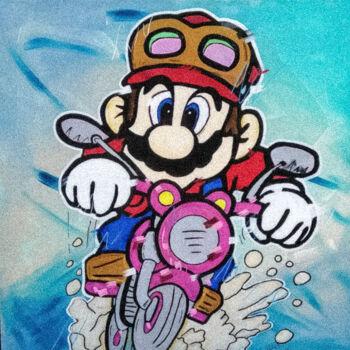 Pintura titulada "La moto de Mario" por Fabrice Hubert, Obra de arte original, Acrílico Montado en Bastidor de camilla de ma…