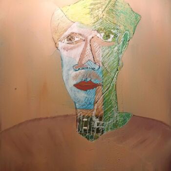 제목이 "Portrait paysage"인 미술작품 Fabrice Meslin (Fabzoo)로, 원작, 기름 나무 들것 프레임에 장착됨