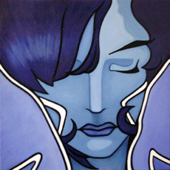 Pittura intitolato "Bleu N°27 CLOSE UP…" da Fabrice Vandevelde (Mr.Bleu), Opera d'arte originale, Olio