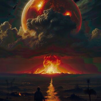「moon apocalipse」というタイトルのデジタルアーツ Fabricio De Souza Cabralによって, オリジナルのアートワーク, AI生成画像