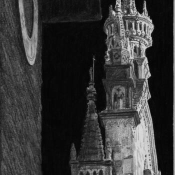 Drawing titled "Duomo di Como" by Fabrizio Boldrini, Original Artwork, Pencil