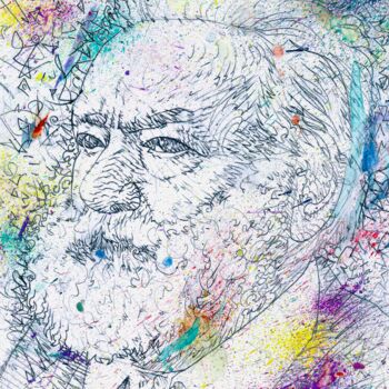 Painting titled "VICTOR HUGO" by Lautir, Original Artwork, Watercolor