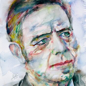 Painting titled "ALAN WATTS watercol…" by Lautir, Original Artwork, Watercolor