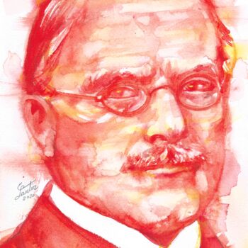 Malerei mit dem Titel "CARL JUNG watercolo…" von Lautir, Original-Kunstwerk, Aquarell