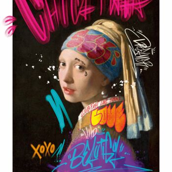 Цифровое искусство под названием "Chica Mala" - Fara, Подлинное произведение искусства, Цифровая живопись