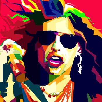 Digital Arts titled "Steven Tyler Rock S…" by Fariza Abdurrazaq, Original Artwork, Digital Print