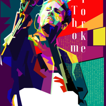 「Thom Yorke Pop Art…」というタイトルのデジタルアーツ Fariza Abdurrazaqによって, オリジナルのアートワーク, デジタルプリント