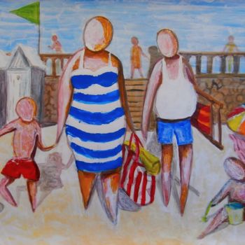 Peinture intitulée "la plage" par Off Olivier Fasquel, Œuvre d'art originale