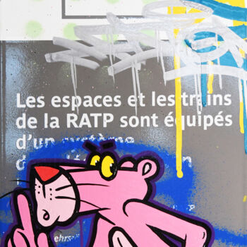 Peinture intitulée "Pink Panthère" par Fat, Œuvre d'art originale, Acrylique Monté sur Aluminium