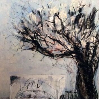 Dibujo titulada "Winter tree iv" por Fatima Fernandes, Obra de arte original, Carbón