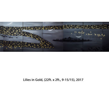"Lilies in Gold, (lo…" başlıklı Tablo Faye Zxz tarafından, Orijinal sanat, Petrol