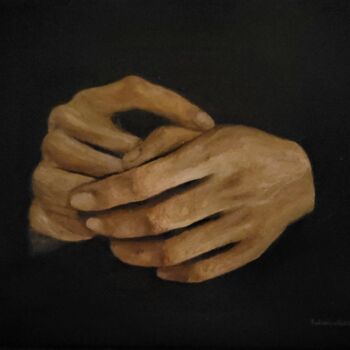 Painting titled "Hands" by Federico Rizzo, Original Artwork, Oil