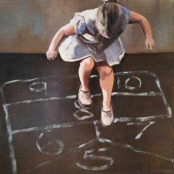 Pittura intitolato "HOPSCOTCH" da Federika Di Maggio, Opera d'arte originale, Olio Montato su Telaio per barella in legno