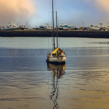 Fotografie getiteld "The boat at dusk" door Felipe Hueb, Origineel Kunstwerk, Digitale fotografie