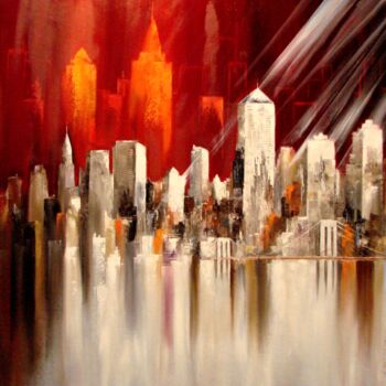Malerei mit dem Titel "New York city" von Felix Boulay, Original-Kunstwerk, Öl