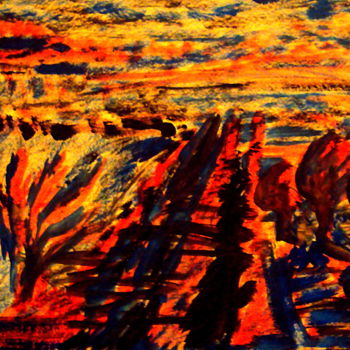 Картина под названием "Восход над..." - Irina Dubinina, Подлинное произведение искусства, Гуашь