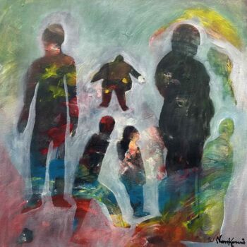 Pintura titulada "Piliers humains" por Fernand Nonkouni, Obra de arte original, Acrílico