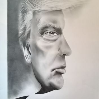 Σχέδιο με τίτλο "Donald  Trump" από Fernando Cezan, Αυθεντικά έργα τέχνης
