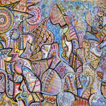 ""Visões Apocalíptic…" başlıklı Tablo Fernando Rosa tarafından, Orijinal sanat, Akrilik Ahşap panel üzerine monte edilmiş