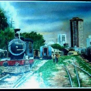Pintura titulada "Tren" por Fernando Valenzuela, Obra de arte original
