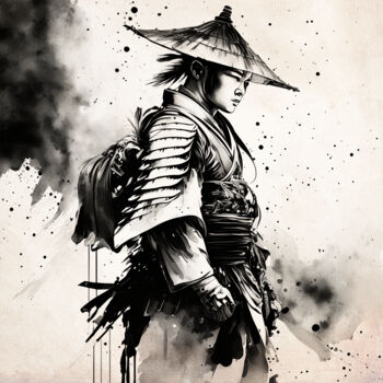 Arte digital titulada "Samurai 04" por Fernando Vieira, Obra de arte original, Pintura Digital