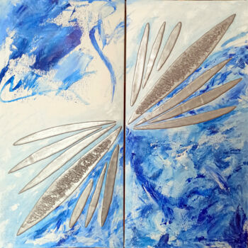 Painting titled "Diptych “Contradict…" by Feruza Turlybek, Original Artwork, Acrylic Mounted on Wood Stretcher frame