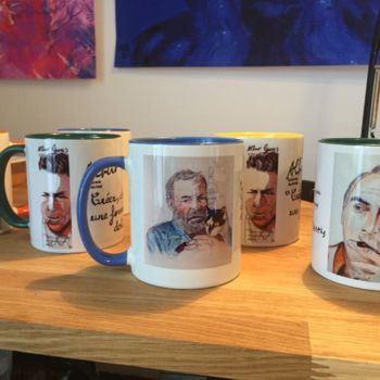 Design intitulée "Mugs auteurs" par Gilles David, Œuvre d'art originale, Art de la table