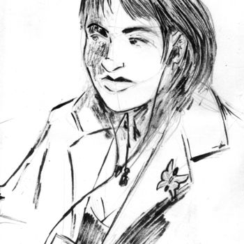 "portrait3" başlıklı Resim Fidel Durana tarafından, Orijinal sanat, Mürekkep