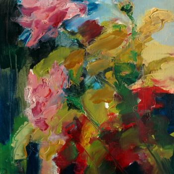Pintura intitulada "La Rose" por Philippe Bucher, Obras de arte originais, Óleo