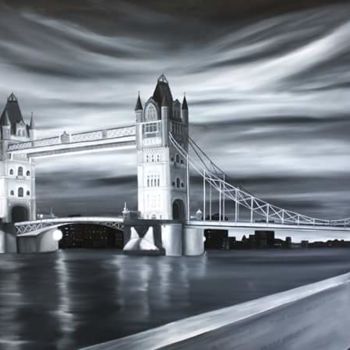 "London - The Yearni…" başlıklı Tablo Fil Cool tarafından, Orijinal sanat, Petrol Ahşap Sedye çerçevesi üzerine monte edilmiş